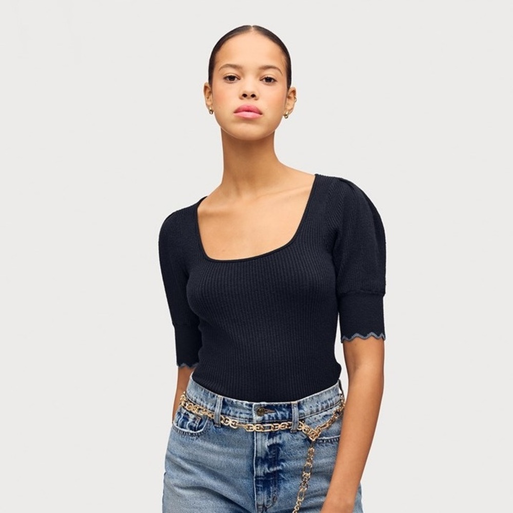 NWT SAM EDELMAN ADELIA SHORT SLEEVE KNIT TOP XS